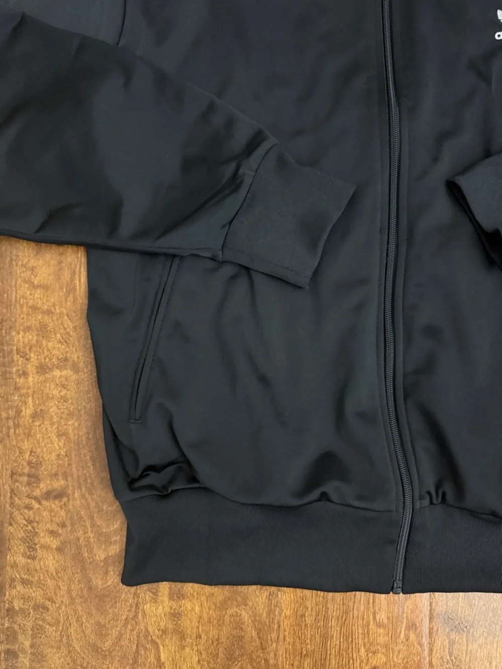 adidas Men’s Black Track Jacket with White 3-Stripes Size XL